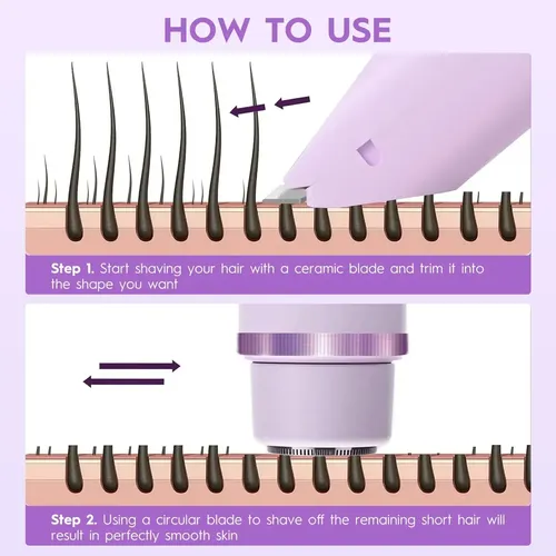 Rasuradora Eléctrica Recargable 2 En 1 Para Mujer Violeta