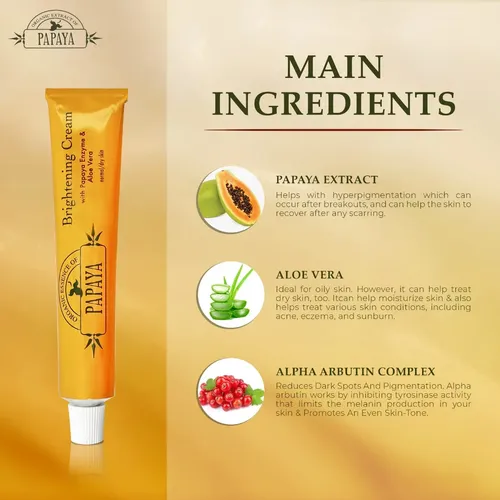 Crema Aclarante Orgánica Papaya Piel Luminosa Manchas Rostro Normal A Seca Noche