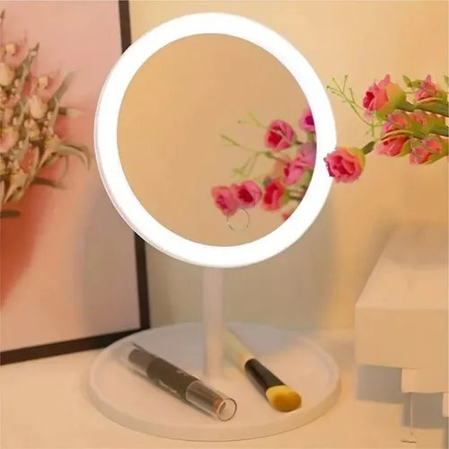 Espejo Maquillaje Luz Led Tactil Recargable Usb
