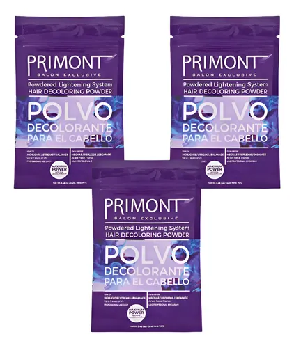 Primont Polvo Decolorante Aclara Hasta 7 Tonos 70g X3