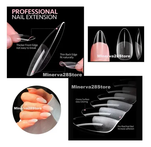 Tips Soft Gel Almendra Prelimado Caja X120 Un Charm Limit