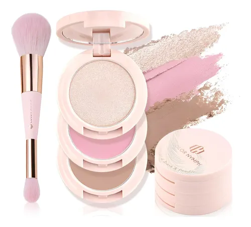Paleta De Maquillaje Color Nymph 3 En 1 Rubor Contorno