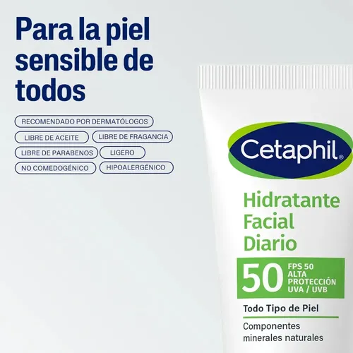 Cetaphil Hidratante Facial Diario Fps 50+ Sin Fragancia 50ml