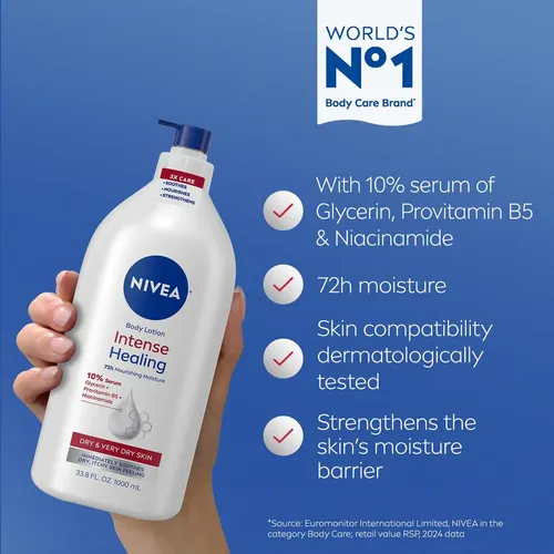 Loción Corporal Nivea Intense Healing, 1 Litro, Para Piel Mu