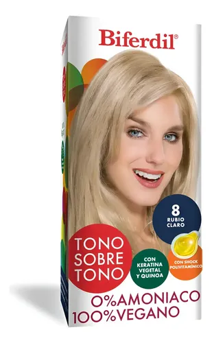 Tintura Coloración Biferdil Tono Sobre Tono 0 Amoniaco 8 Rubio Claro