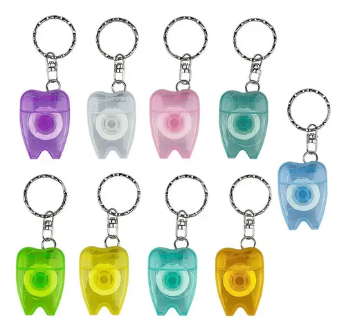 + Mini Llavero De Hilo Dental De 15 Metros, 50 Unidades –