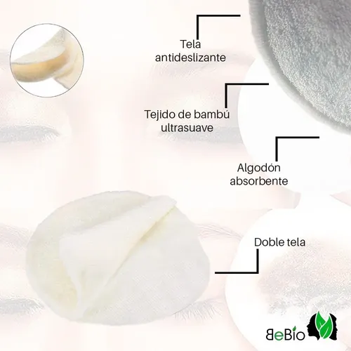 X3 Pads Desmaquillantes Re Utilizables De Algodón Y Bambú