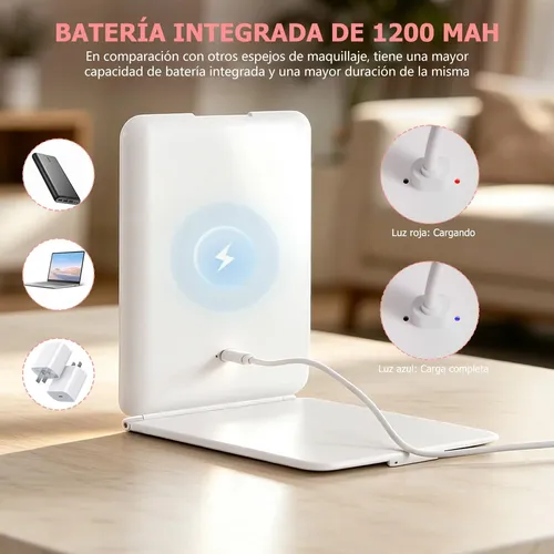 Mujeres Espejo Para Maquillaje Iluminado Aumento 10x