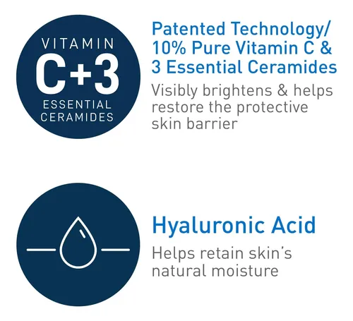 Sérum De Vitamina C Cerave Para Rostro Con Ácido Hialurónico