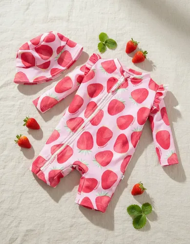 Traje Baño Bebe Nena Niña + Gorro Malla Protección Solar