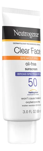 Crema Solar Líquida Neutrogena Clear Face, Spf 50, 90 Ml