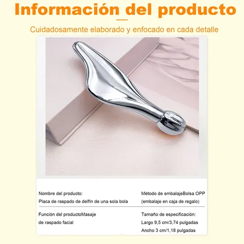 2 Masajeadores Faciales Corporales Gua Sha Acero Inoxidable