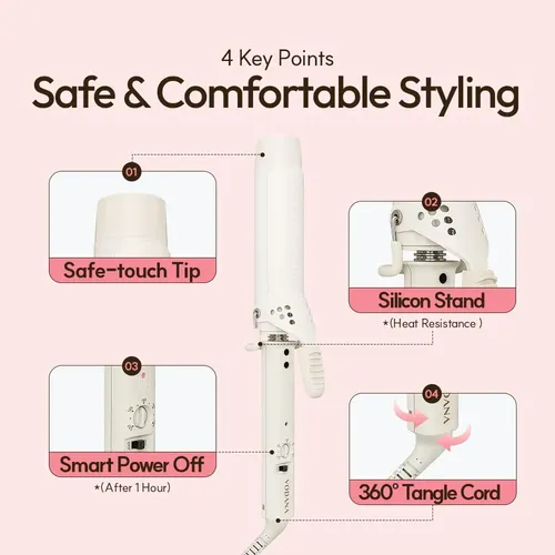 Plancha De Pelo Vodana Glamwave 4 Cm Blanca 100v-240v