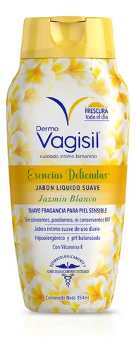 Jabón Líquido Íntimo DermoVagisil Esencias Delicadas Jazmin Blanco 354ml