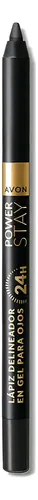 Avon Power Stay Lápiz Delineador Gel 24h Black Shimmer Color Negro