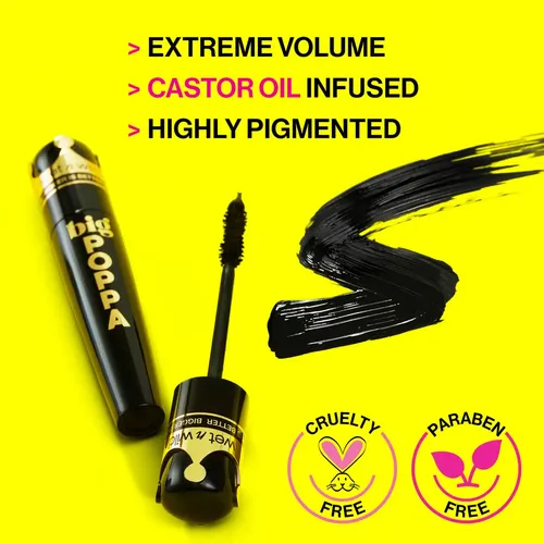 Wet n Wild Mascara de Pestañas Big POPPA Washable Color Negro Blackest Black