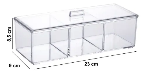 Organizador de maquillaje con tapa, 23 x 9 pulgadas, color transparente Paramount