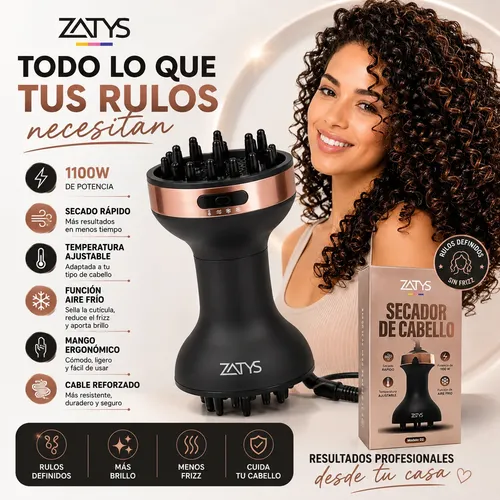 Secador Pelo Difusor Rizos Rulo Definido Secado Rapido 1100w