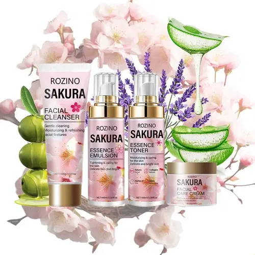 Set De Cuidado De La Piel Con Flor De Cerezo Rozino, Hidrata