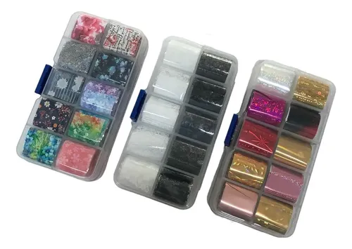 Set De Papel Foil X10u Diseños Para Decoración Uñas Premium