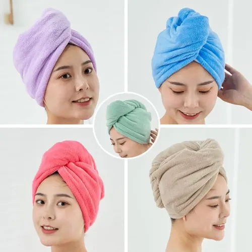 Gorro Renkai Microfibra Con Botón Pack de 2 Toalla Secado Rápido