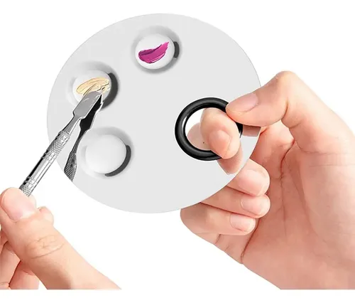 Paleta Mezcladora Maquillajes Con Espátula 3 Formas Acero