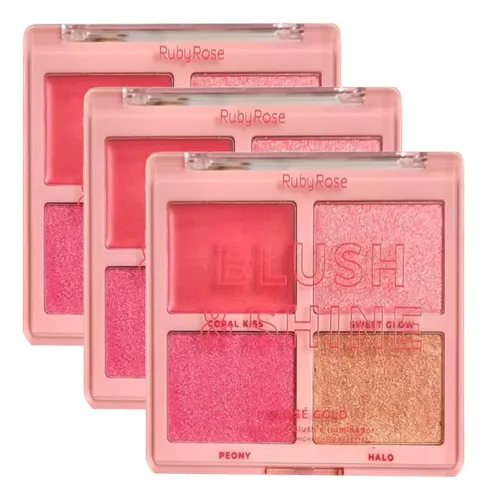 Rubores E Iluminador Paleta Blush Ruby Rose
