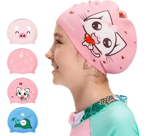 .* Gorro For Natacion Copozz, Infantil, Impermeable, Rosa .*