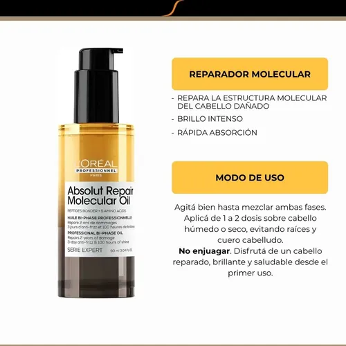 Oil Bifásico L’oréal Absolut Repair Molecular 90 Reparación