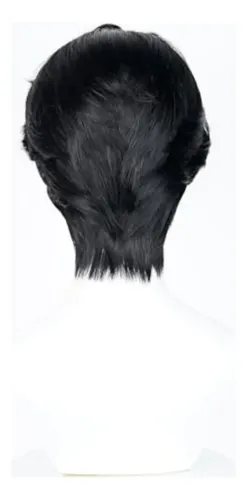 Peluca Corta Negra Para Cosplay Hombre