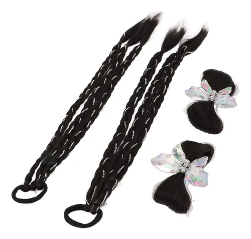 Peluca Trenzada Con Extensión De Cabello Negro