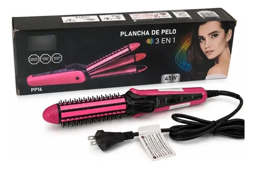 Plancha De Pelo 3 En 1 Símil Peluquería Plancha Riza Ondula