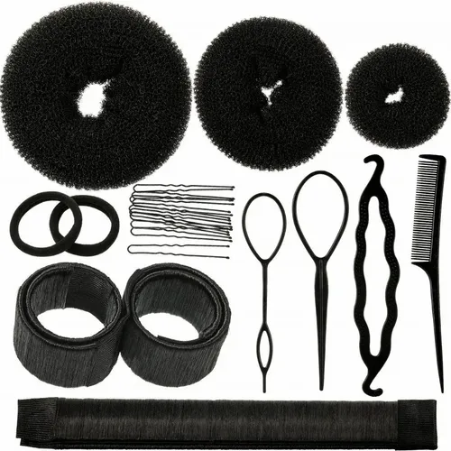 21 Pcs Kit Y Chongo Mágico Dona Espuma Con Broche Cabello