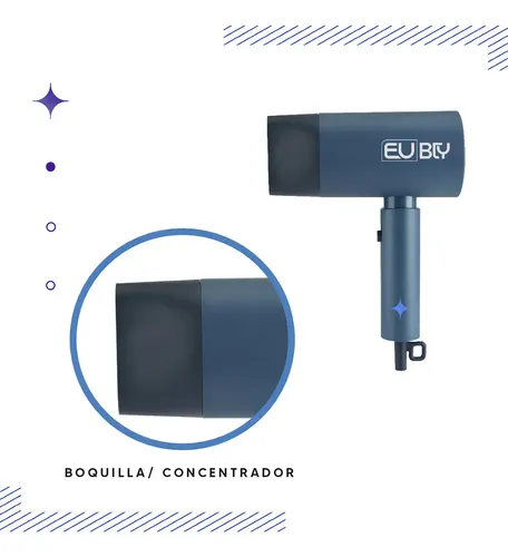 Secador De Pelo Eurobeauty Eb-hddc07i 1800w 2 Velocidades Color Azul