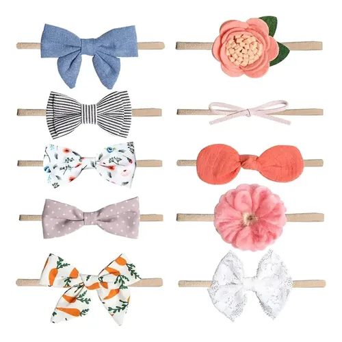 Haizhilan 10 Piezas Diademas Bebe Niña,moños Para Bebe,diade Variation