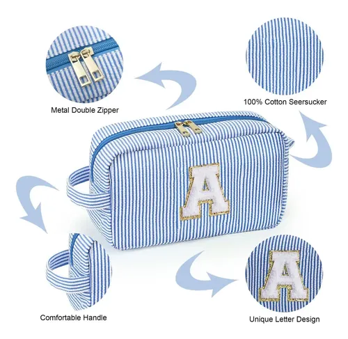 Bolsa De Maquillaje Yoolife Monogram Initial, Bolsa De Cosmé