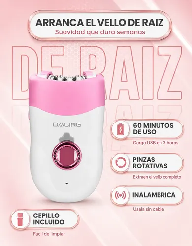 Depiladora Eléctrica Mujer Inalámbrica Pinza Arranca De Raíz