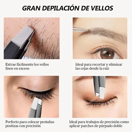 Conjunto De 6 Pinzas De Cejas Profesionales