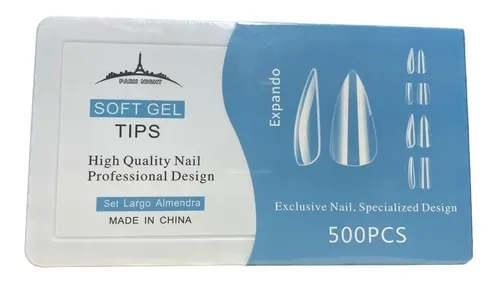 Tips Soft Gel Y Press On Paris Night Xl X500 Unidades