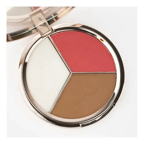 Paleta Trio Contorno Rubor Iluminador City Girl Tono 03 Con Espejo