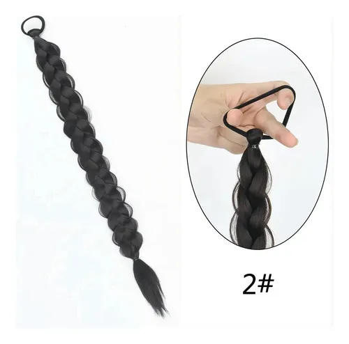 Cola De Caballo Postiza Trenzada Extensiones De Cabello 60cm