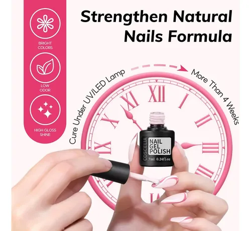 Kit De Esmaltes Gel 60 Colores Con Luz Uv Y Accesorios