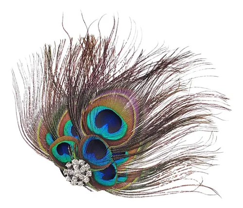 Tocado Con Forma De Pluma De Pavo Real Para Novia, Horquilla