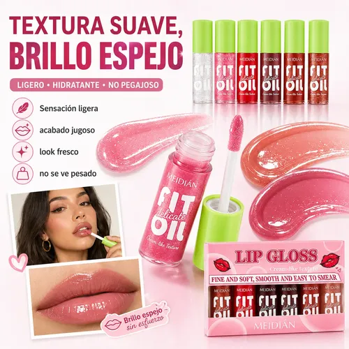Set De Cuidado Labial Hidratante Glossy Liquid Lip Oil