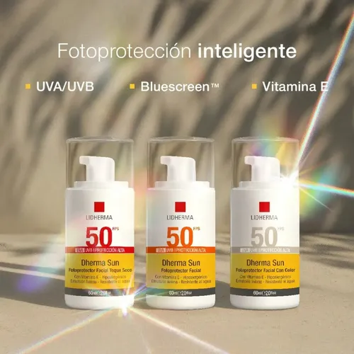 Protector Solar Lidherma Toque Seco Spf 50 Dherma Sun X 60ml