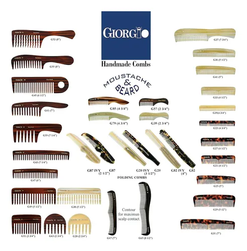 Peines De Dientes Anchos Giorgio G51 Para Cabello Grueso Y