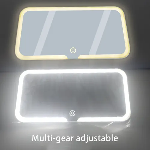 Elegante Espejo De Tocador Con Visera Solar Para Coche, Reca Blanco