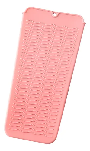 Alfombrilla De Silicona Rosa Para Plancha De Cabello Resiste