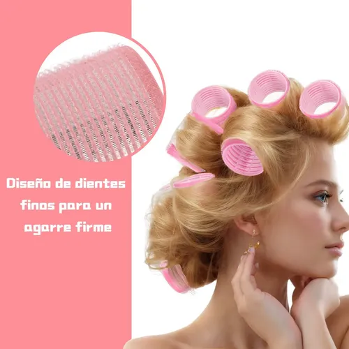 54pzs Hair Rulo Tubos Plástica Para Cabello Autoadheribles