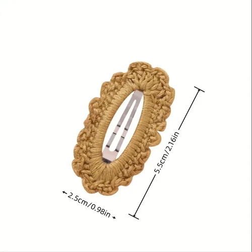 Pinzas Pasadores Cabello Pelo Broche Tejido Coreano 5 Pzs
